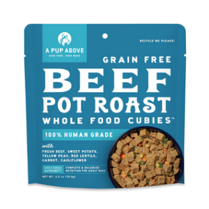 A Pup Above Cubies Beef Pot Roast Grain-Free Dry Dog Food, 2.5-oz