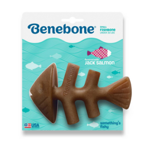 Benebone Fishbone Jack Salmon Flavor Dog Toy, Small